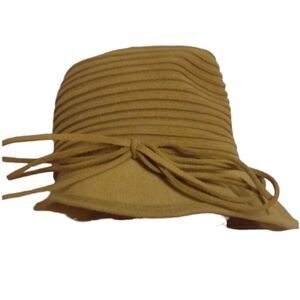 Vintage style bucket hat Fine Velour mustard yellow 20s 30s